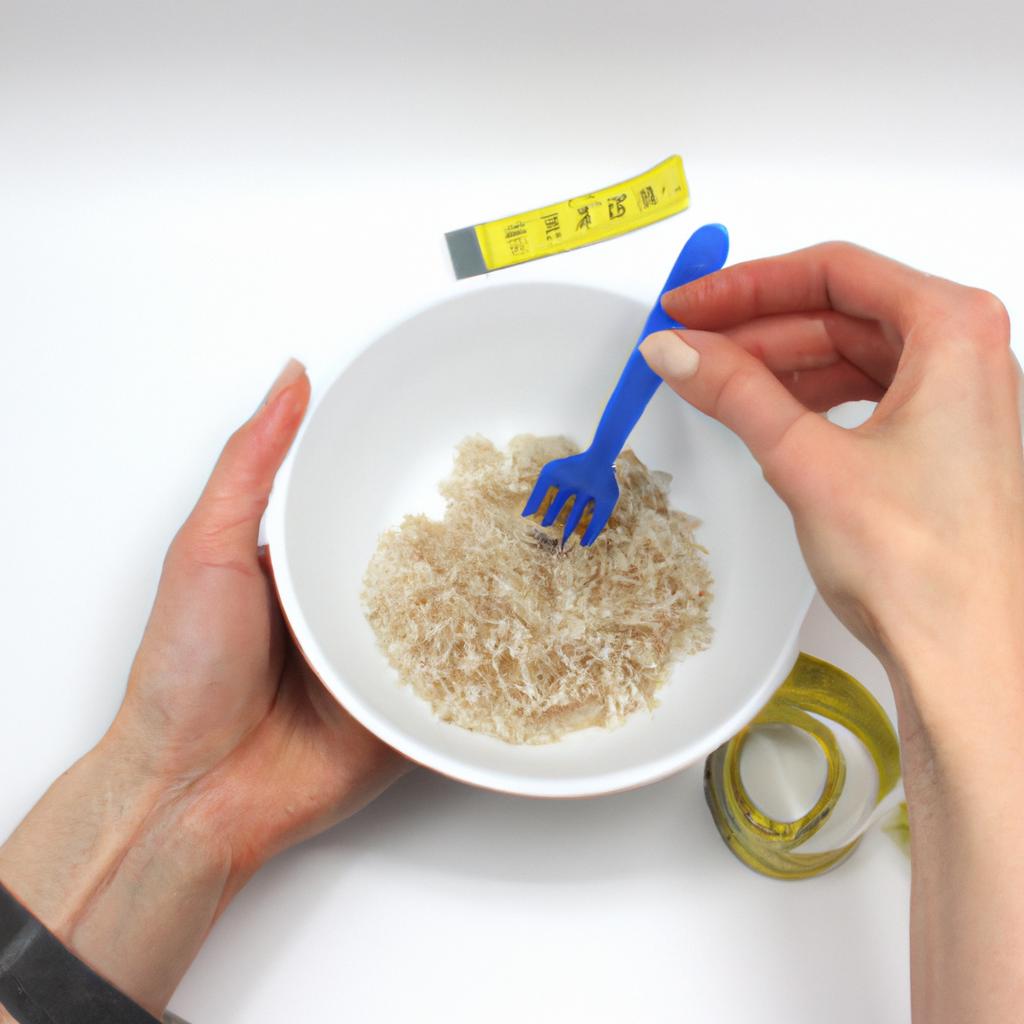 Person measuring food portion sizes