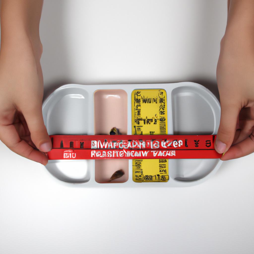 Person measuring food portion size